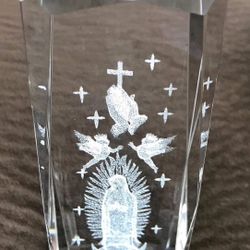 3D Laser Crystal Virgin Mary Paperweight