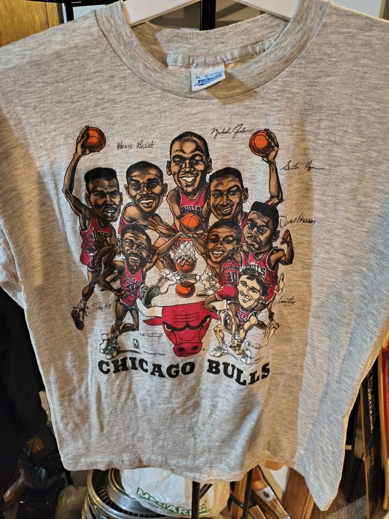 Vintage Chicago Bulls Slam Dunk 90s Tee Shirt Illinois Lottery Salem xL