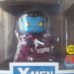 Funko Pop! Deluxe Marvel: X-Men Nightcrawler (Glows In The Dark, PX Previews Exclusive) vinyl bobble-head figure