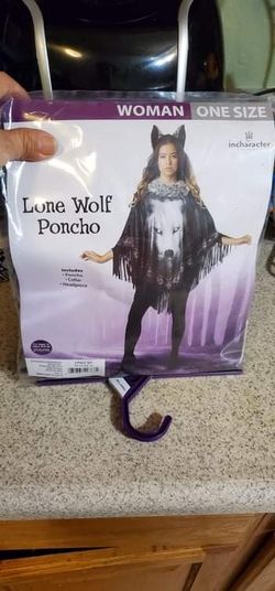 Adult Wolf Poncho Halloween Costume / Disfraz De Lobo Poncho De Adulto Para Mujer