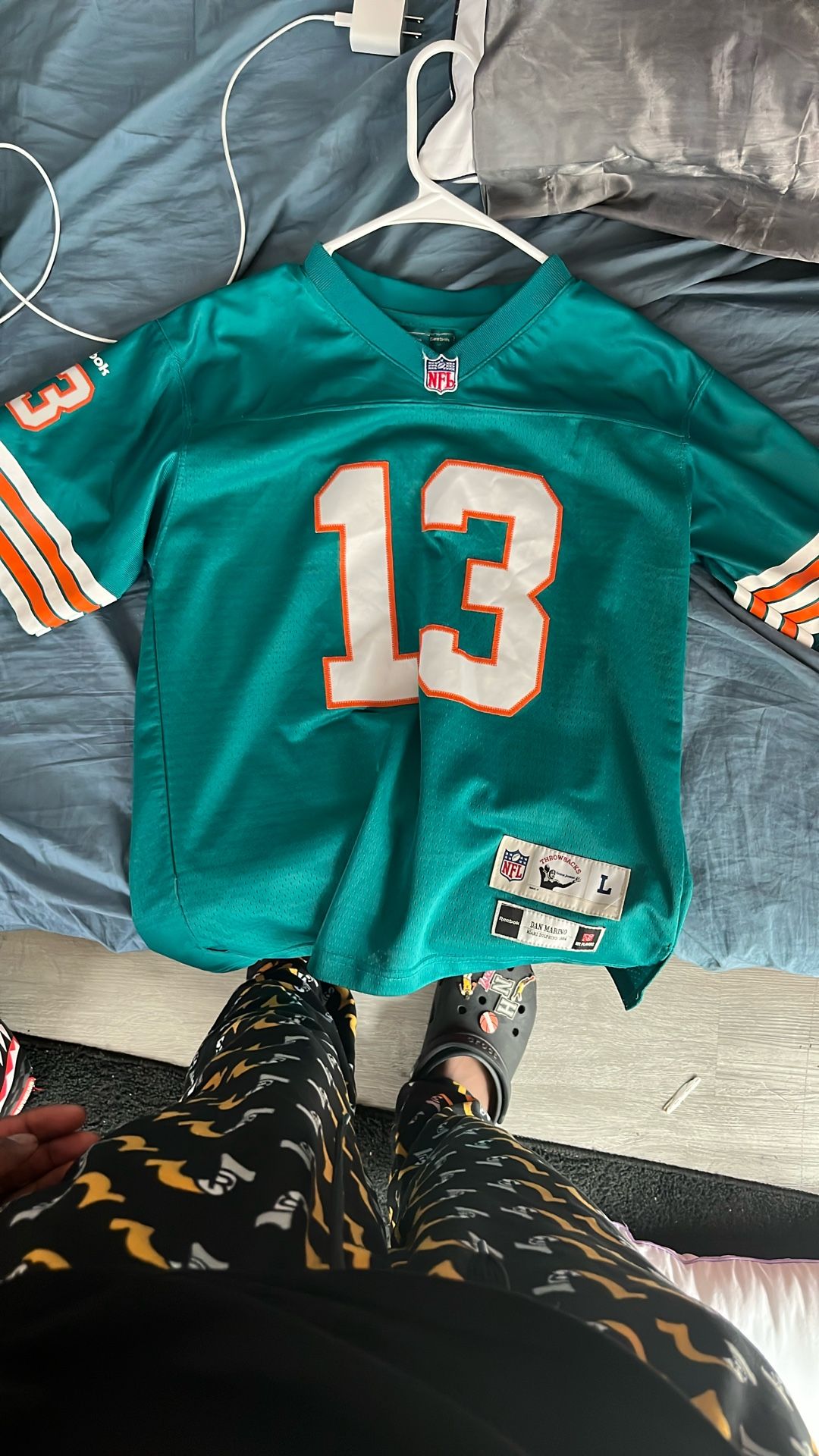 Miami Dolphins Blue White Marino Jersey Large