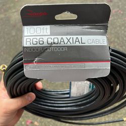 NEW Rocketfish 100' ft RG6 Indoor/Outdoor Coaxial A/V Cable Coax Satellite HDTV