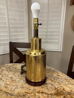 Vintage Chinoiserie Brass Lamp