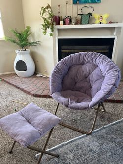 Purple Chair with Footrest