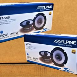 Alpine S Series Car Speaker System 6 1/2" 2-Sets 2-Way Coaxial Speakers 480 Watts S2-S65 Package 🚨 Payment Options Available 🚨 No Credit Needed 🚨 