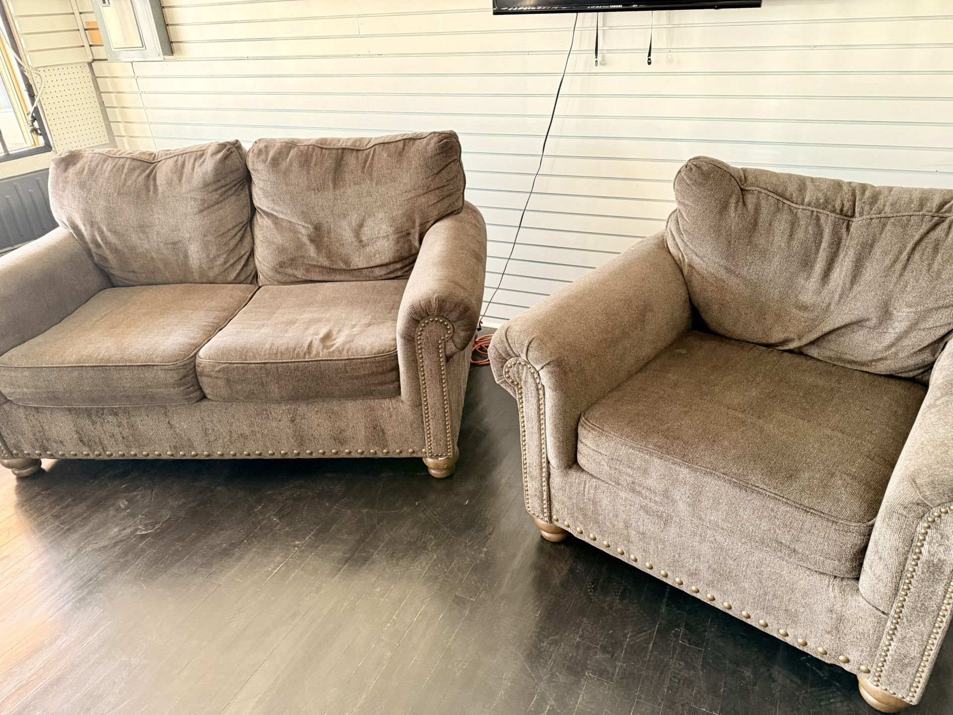 Ashley’s sofa and armchair