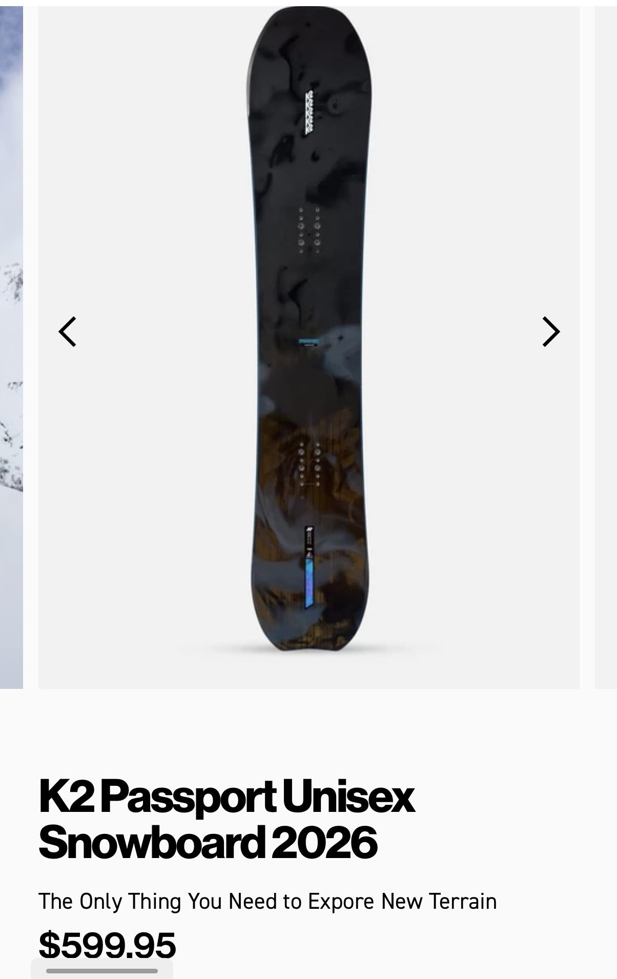 K2 Passport Unisex Snowboard 2026 Size 151