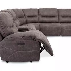 Felyx 6 Pc. Fabric Sectional Sectional Sofa With 2 Power Recliners