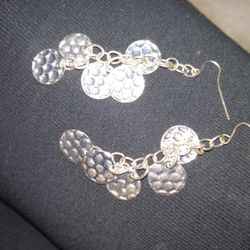 Silver Dangling Earrings And A Jewelry Container So Beautifully Crafted 