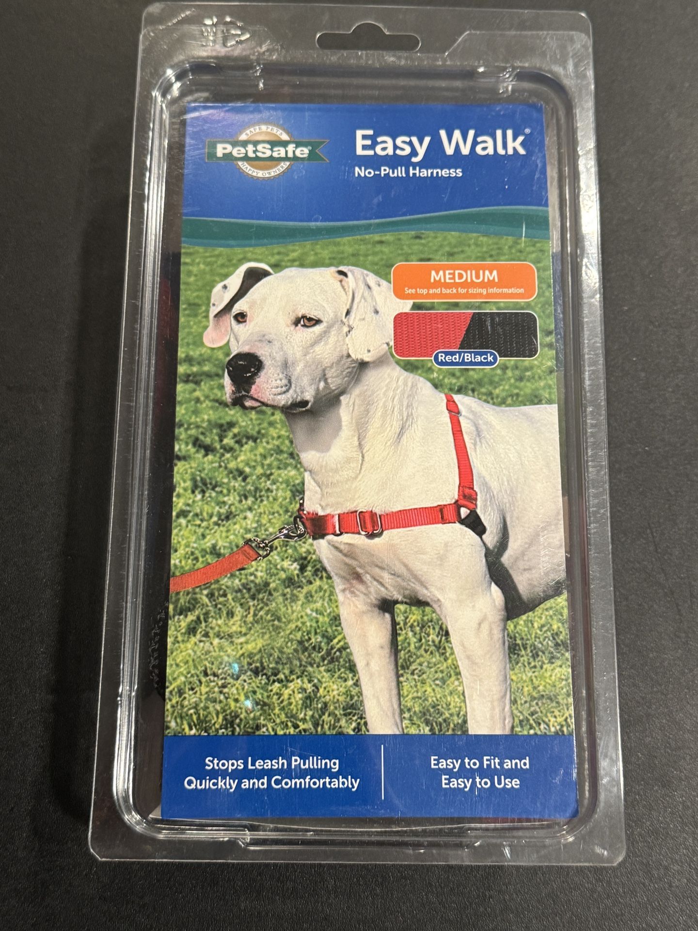 Petsafe Easy Walk No-Pull Dog Harness, Red/Black. Size Medium