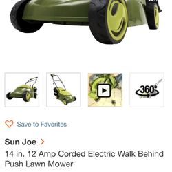 Sun joe electric corded push mower