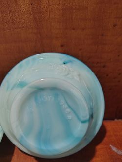 Blue Slag Glass Vase or Jar