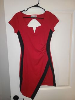 Almost Famous Red and Black Bodycon Dress