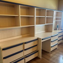 Dressers with hutches and desk set