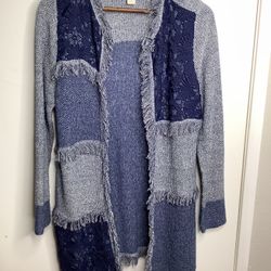 Chicos Women’s Blue Cardigan Size 1
