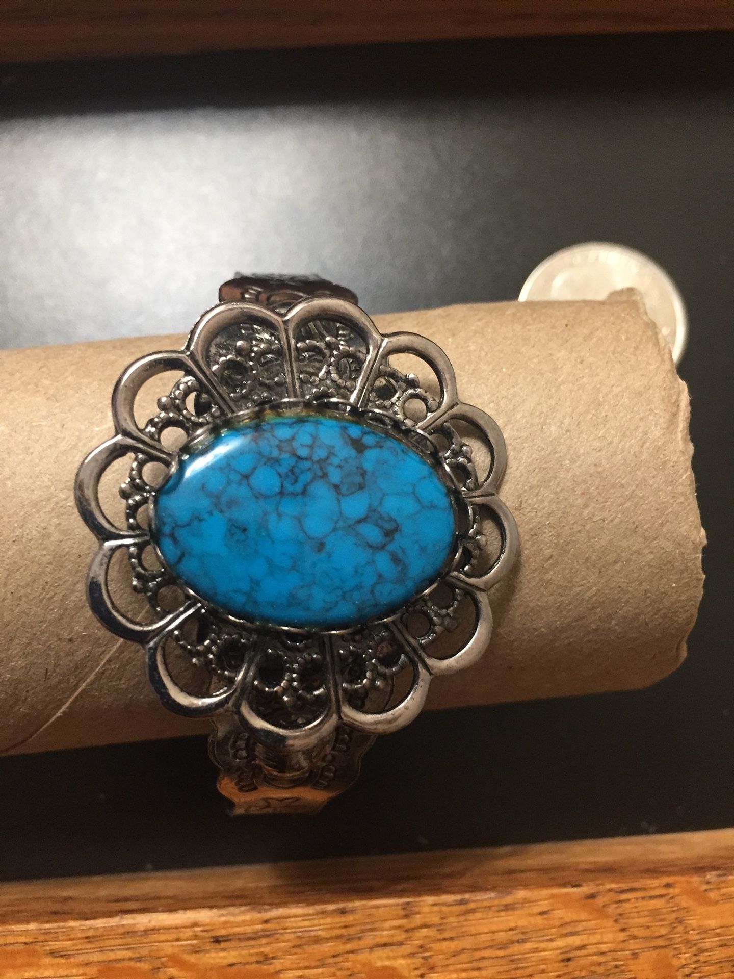 Metal Bracelet with Stone