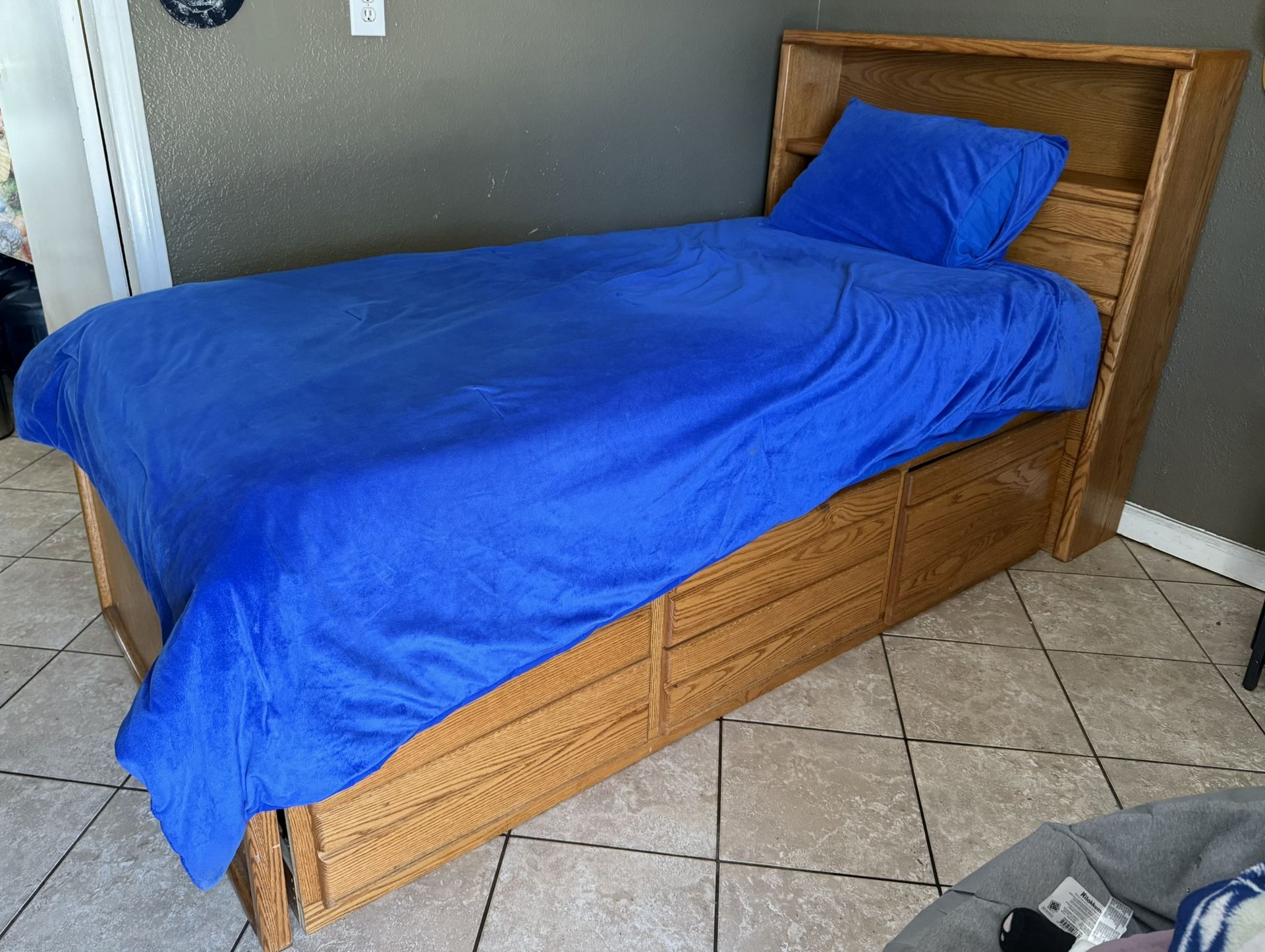 Captain Twin Bed With  4 Side Drawers And Extra Storage Door