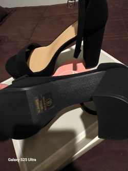 Black Block Heel Sandals Size 8