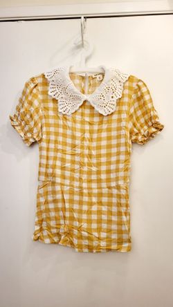 Yellow checkered blouse small