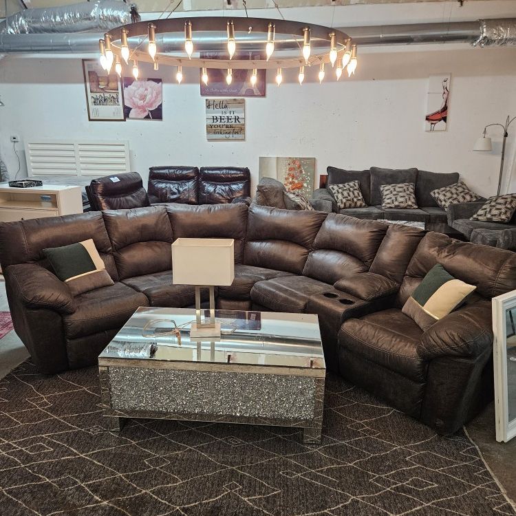 Gray Reclining Sectional 