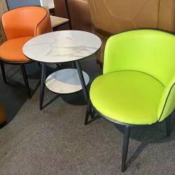 3pc Accent Chair With End Table Set:$150/3pc