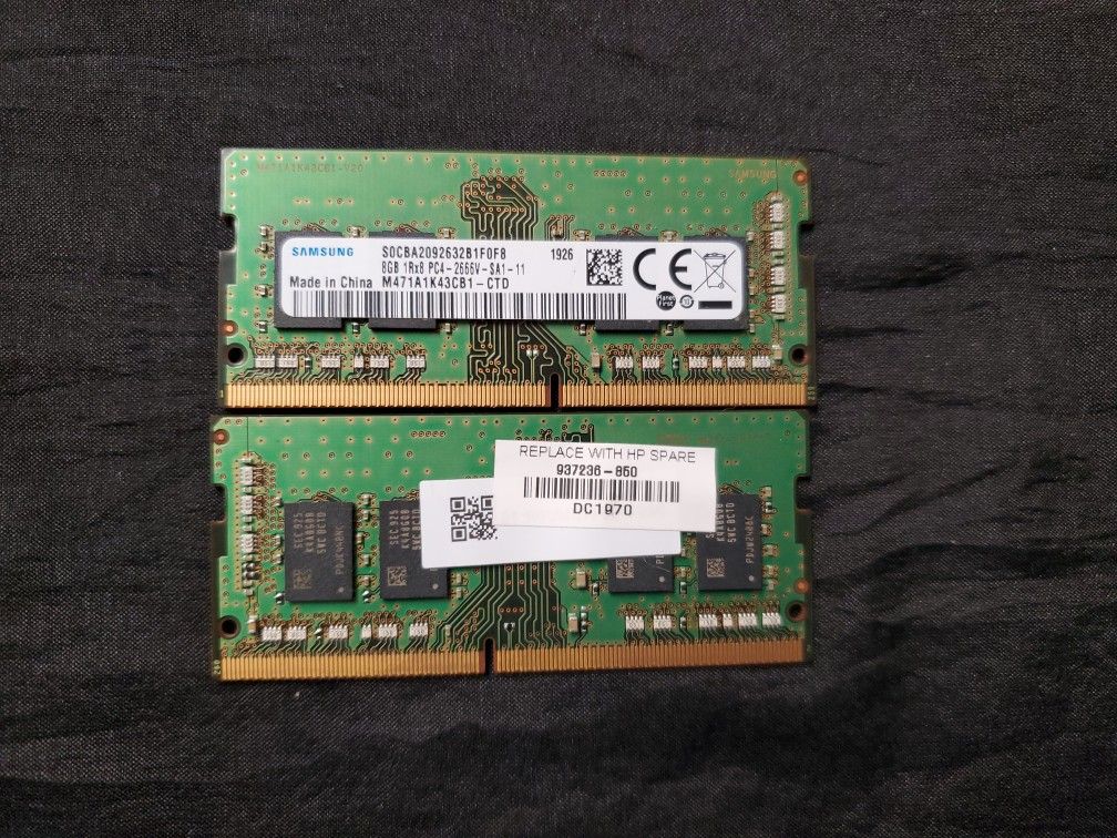 2x8GB Samsung PC4 21300 SODIMM Memory 2666MHz