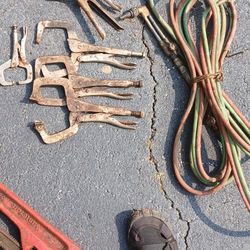 Welding Torch And Hoses 6 Vise Clamps