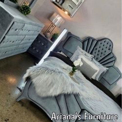 New Queen Bed Dresser Mirror Nightstand 