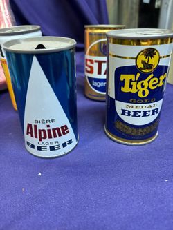 Vintage Collection Of Empty Beer Cans From Around The World 