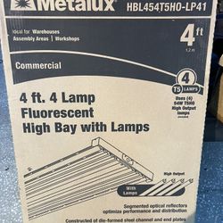 2 - 4-Light 2 ft. x 4 ft. White High Output Fluorescent High Bay
