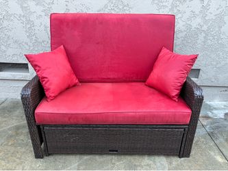 PatioJoy Outdoor All-Weather Wicker Loveseat / Bench