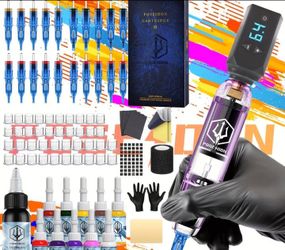 tattoo wireless starter equipment kit gun machine