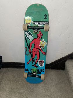 Black Out "El Diablito" Lotería Devil Skateboard Complete 8.0" Deck Red Graphic $25