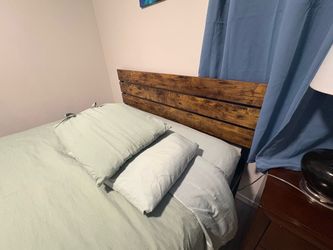 Queen headboard and mattress