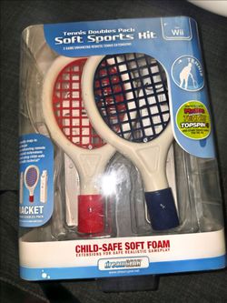 Dream Gear Tennis Racket For Wii Tennis Child Safe Soft Foam Sealed y el dreamGEAR Wii Tennis Double Pack Soft Sport Kit