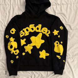 Brand New Sp5der hoodie Size M Yellow & Black