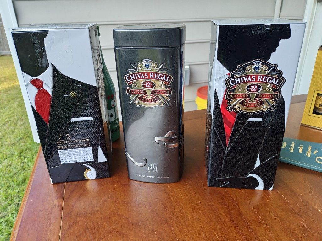 Multiple Use Liquor Tins.