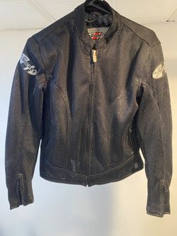 Women’s Black Joe Rocket Mesh Racing Motorcycle Jacket designed for warm weather riding with Zip-In Liner and All Safety Pads Size Small