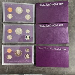 Set 1986 thru 1988 U.S. Proof Sets in OGP -- 15 PROOF COINS!