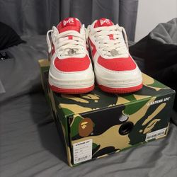 BAPE Bapesta Low-Top Sneakers Red White