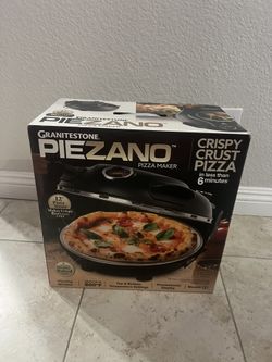 New PIEZANO 12 Inch Electric Indoor Pizza Oven Heats up to 800˚F - Pizza Maker with Ceramic Stone for Crispy Crust Pizza, Cooks in Under 6 Minutes, Co