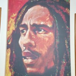 Steven Fishwick "Bob Marley" oil on canvas transfer print