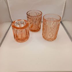 Vintage  Pink Tumblers Glasses