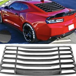 16-23 Chevy Camaro IKON Style Rear Window Louvers Sun Shade Carbon Fiber Print