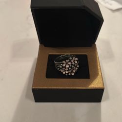 Cherry Blossom Pandora Ring Size 7 Silver Mark 925