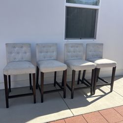 4 Very Sturdy Grey Bar Stools 