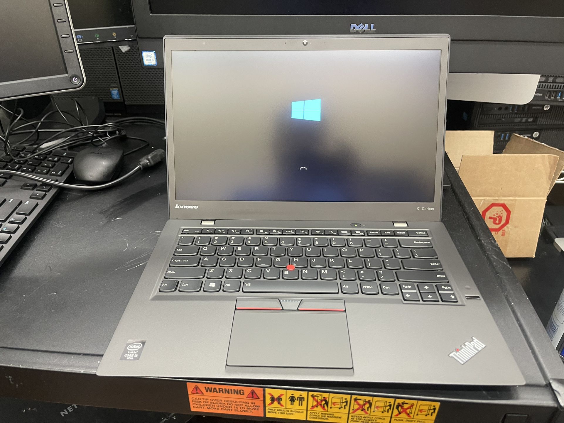Lenovo X1 Carbon, intel Core i5 5th Gen, 8gb ram, 256gb SSD, AC adapter, excellent battery, webcam, really nice laptop.  Works perfectly, windows 10 P