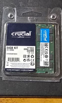 Crucial 64GB DDR4 3200MHz 2X32GB CT2K32G4SFD832A2