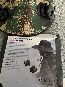 Solar power fan hat