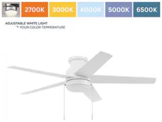 New 52in Harbor Breeze Fairbanks Ceiling Fan with Light Dimmable Adjustable Pull Chain LED